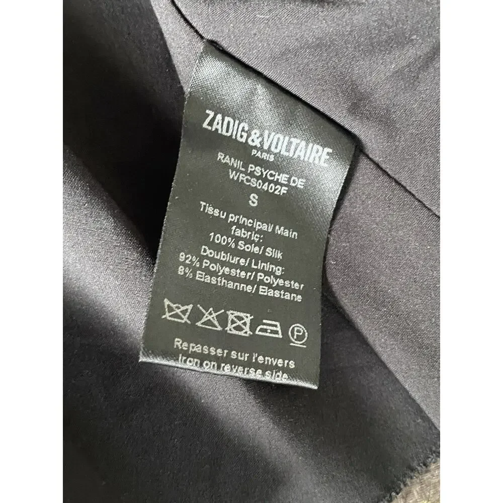 Zadig and Voltaire Deluxe Mid Length Silk Ranil Psyche Dress Size S - Picture 7 of 10